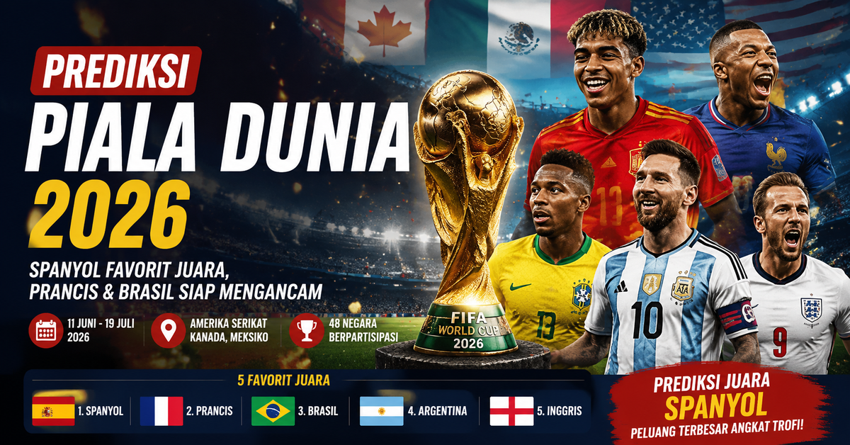Prediksi Piala Dunia 2026: Spanyol Favorit Juara, Prancis dan Brasil Siap Mengancam