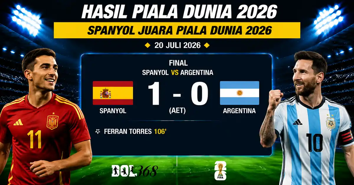 Spanyol juara Piala Dunia 2026 usai kalahkan Argentina 1-0 di final