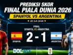 Prediksi skor final piala dunia 2026, Spanyol vs argentina